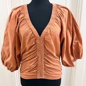 Wishlist Terracotta Puff Sleeve Blouse